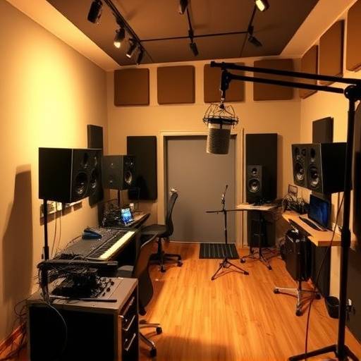 Interno dello studio di registrazione Onda Sonora Audio a Firenze